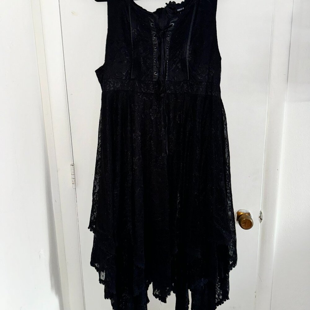 Torrid Black Lace Up Dress